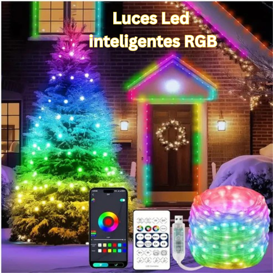 Luces Navideñas Inteligentes RGB Bluetooth🎄Cambia colores y efectos con un sólo toque 🤩